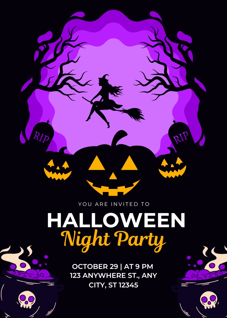 Halloween Night Party Invitation